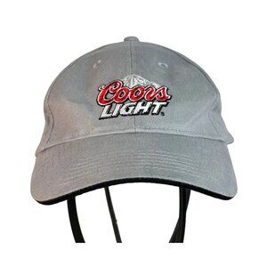 Coors Light Hat Cap Strapback Gray Red Embroidered Adjustable Never Worn NWOT